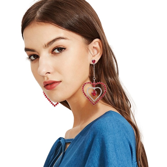 Jewelry - Love Heart Pierced Earrings